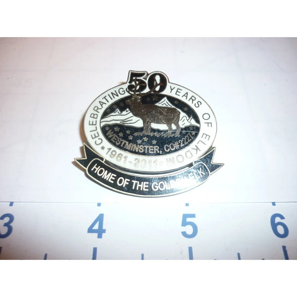 Westminster CO Elks Lodge 2227 50 Years 1961-2011 Golden Elk Enamel Pin‎